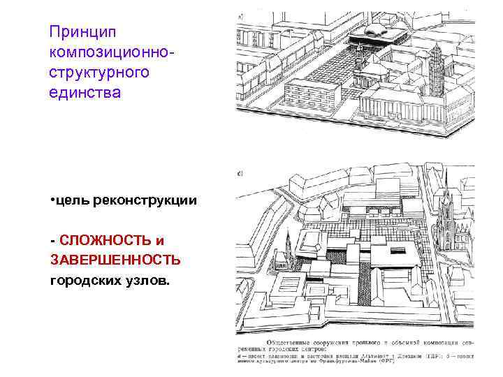 Принцип композиционноструктурного единства • цель реконструкции - СЛОЖНОСТЬ и ЗАВЕРШЕННОСТЬ городских узлов. 