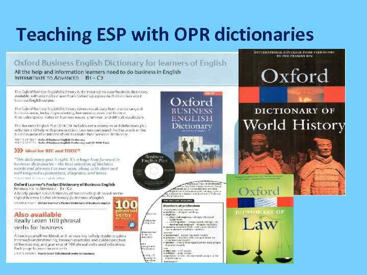 Teaching ESP with OPR dictionaries 