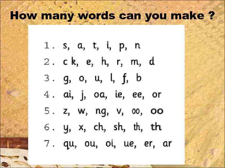 How many words can you make ? 