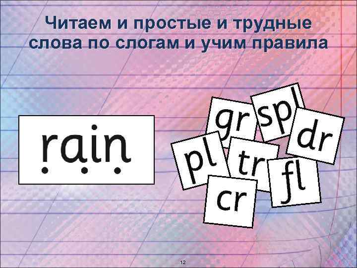 Читаем и простые и трудные слова по слогам и учим правила 12 