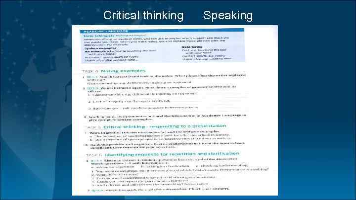 Critical thinking Speaking 