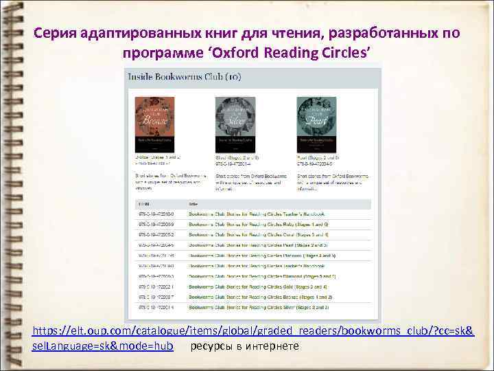 Серия адаптированных книг для чтения, разработанных по программе ‘Oxford Reading Circles’ https: //elt. oup.