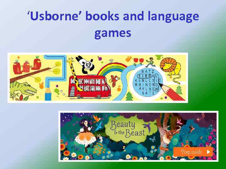 ‘Usborne’ books and language games 