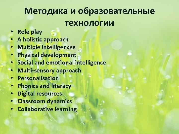  • • • Методика и образовательные технологии Role play A holistic approach Multiple
