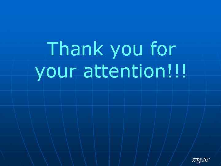 Thank you for your attention!!! T. G. M. 