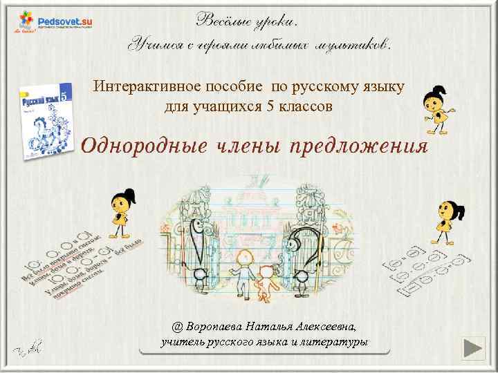 Интерактивное пособие по русскому языку для учащихся 5 классов @ Воропаева Наталья Алексеевна, учитель