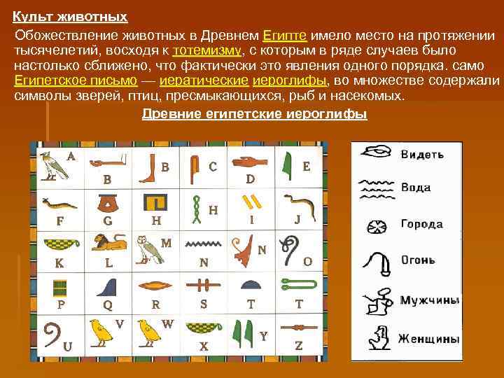  Культ животных Обожествление животных в Древнем Египте имело место на протяжении тысячелетий, восходя