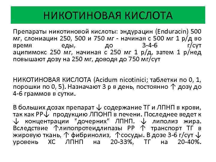 Схема уколов никотиновой кислоты