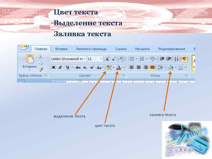 Цвет текста Выделение текста Заливка текста заливка текста выделение текста цвет текста 