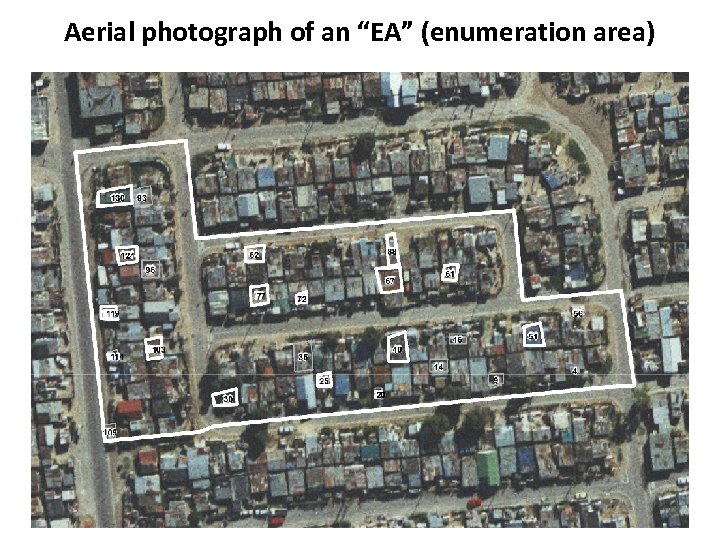 Aerial photograph of an “EA” (enumeration area) 