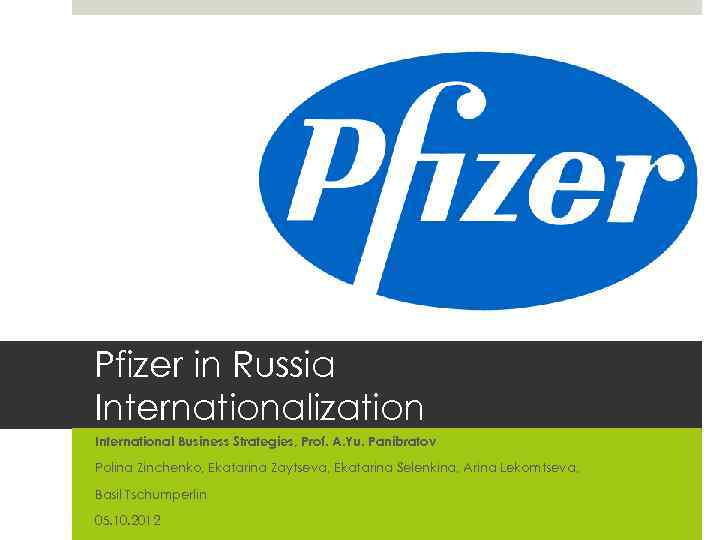 Gruppe 22 E 17. Mai 2010 Slide 1 Pfizer in Russia Internationalization International Business