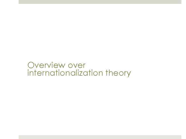 Gruppe 22 E 17. Mai 2010 Slide 15 Overview over internationalization theory 