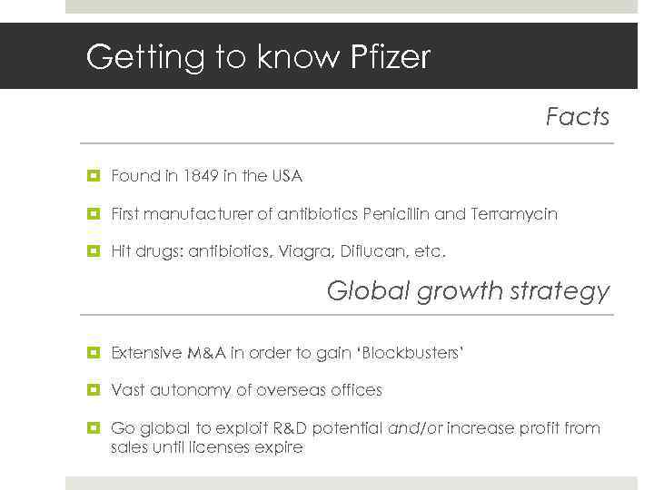 Gruppe 22 E 17. Mai 2010 Slide 4 Getting to know Pfizer Facts Found