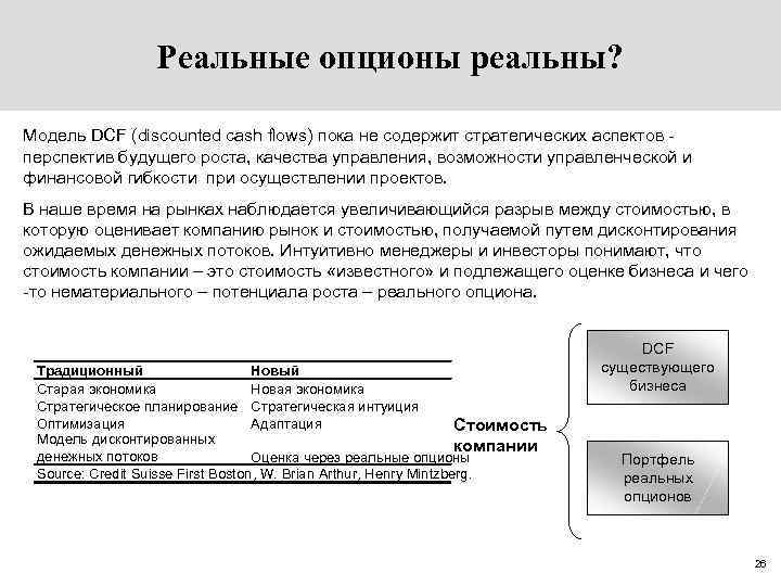 Реальные опционы и их использование для реализации инвестиционных проектов