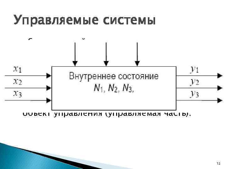 Управляемые системы обладают свойством изменять свое поведение, переходить в разные состояния под влиянием различных