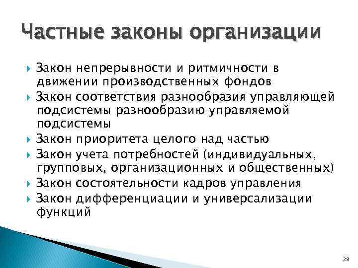 Виды организаций законы и принципы организации