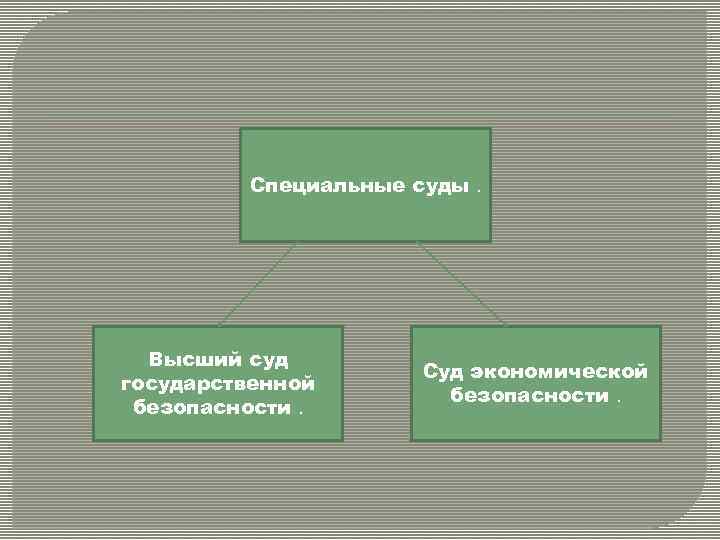 Специальные суды. Высший суд государственной безопасности. Суд экономической безопасности. 