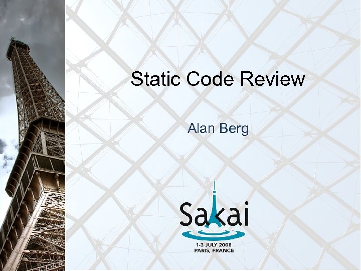 Static Code Review Alan Berg 