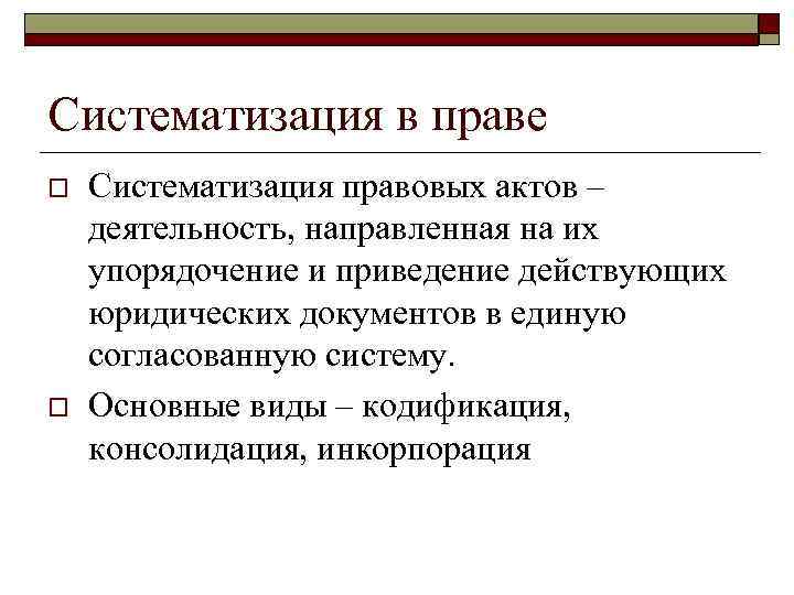 Проблемы систематизации и кодификации административного законодательства презентация