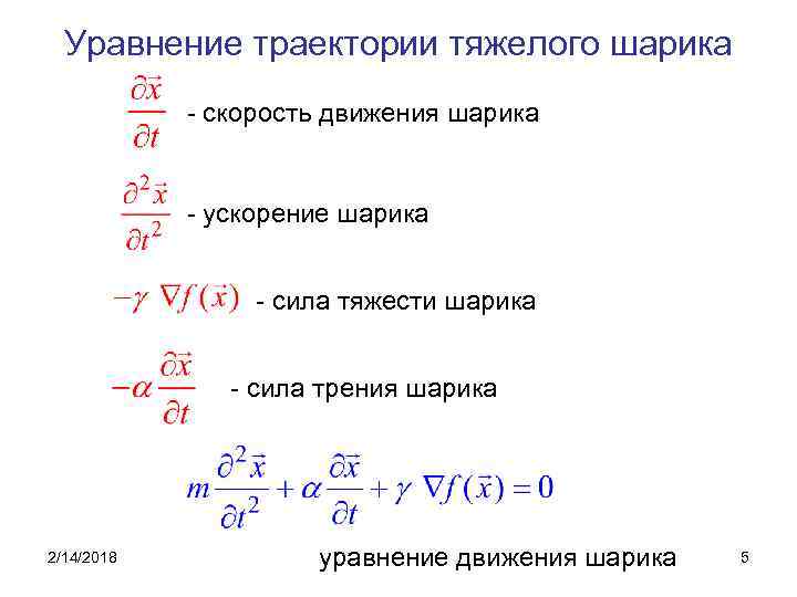 Скорость движения шарика