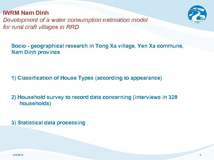 IWRM Nam Dinh Development of a water consumption estimation model for rural craft villages