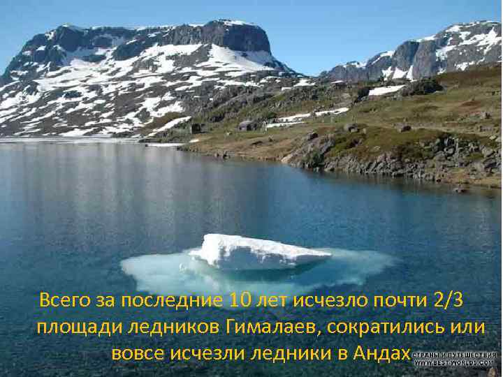 Всего за последние 10 лет исчезло почти 2/3 площади ледников Гималаев, сократились или вовсе