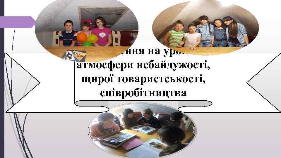 Створення на уроках атмосфери небайдужості, щирої товаристськості, співробітництва 
