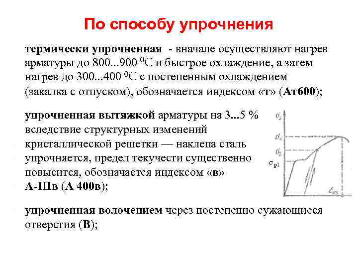 По способу упрочнения термически упрочненная - вначале осуществляют нагрев арматуры до 800. . .