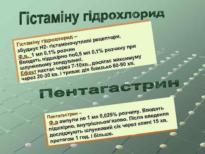 ори. ид – рохлор і рецепт у гід тлив Гістамін 2 - гістаміночу ри