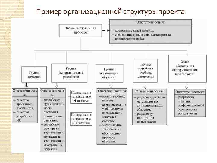 Пример организационной структуры проекта 