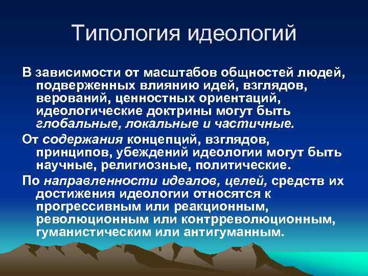 Современные политические идеологии план