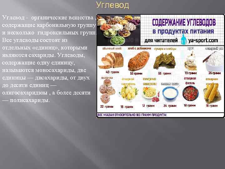 Углевод - органические вещества , содержащие карбонильную группу и несколько гидроксильных групп. Все углеводы