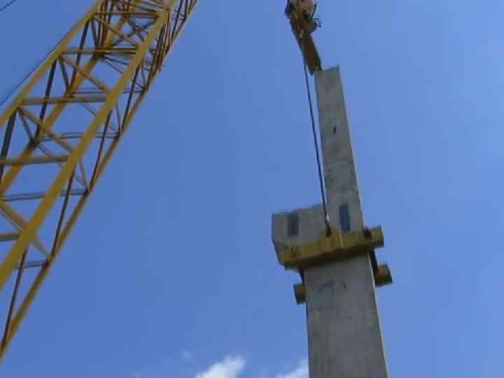 Монтаж железобетонных колонн 