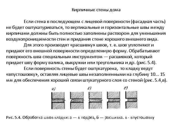 Кирпичные стены дома Если стена в последующем с лицевой поверхности (фасадная часть) не будет