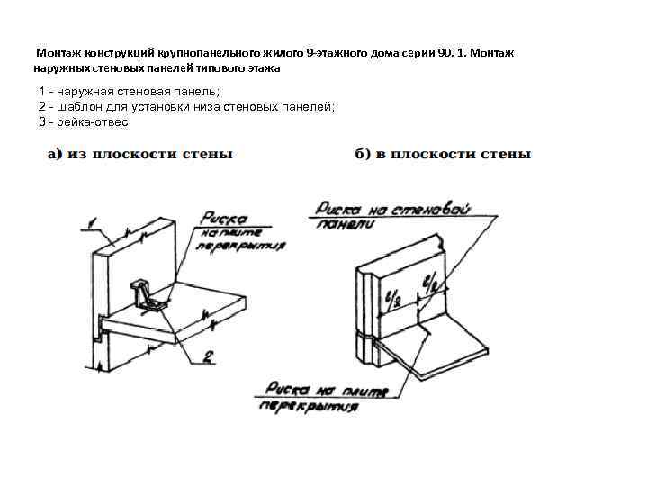  Монтаж конструкций крупнопанельного жилого 9 -этажного дома серии 90. 1. Монтаж наружных стеновых