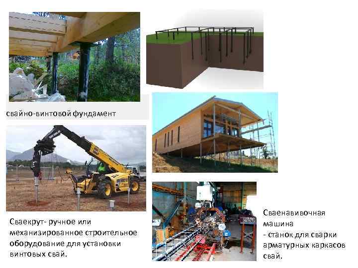 свайно-винтовой фундамент Сваекрут- ручное или механизированное строительное оборудование для установки винтовых свай. Сваенавивочная машина