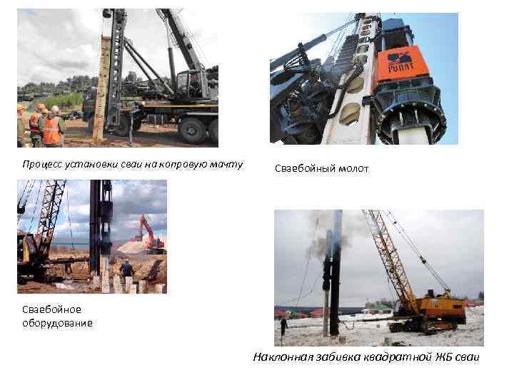 Процесс установки сваи на копровую мачту Сваебойный молот Сваебойное оборудование Наклонная забивка квадратной ЖБ