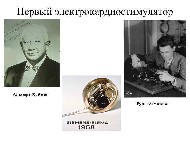 Первый электрокардиостимулятор Альберт Хаймен Руне Элмквист 