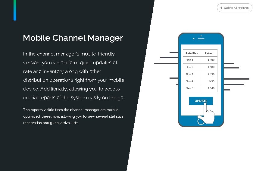 Back to All Features Mobile Channel Manager In the channel manager’s mobile-friendly version, you
