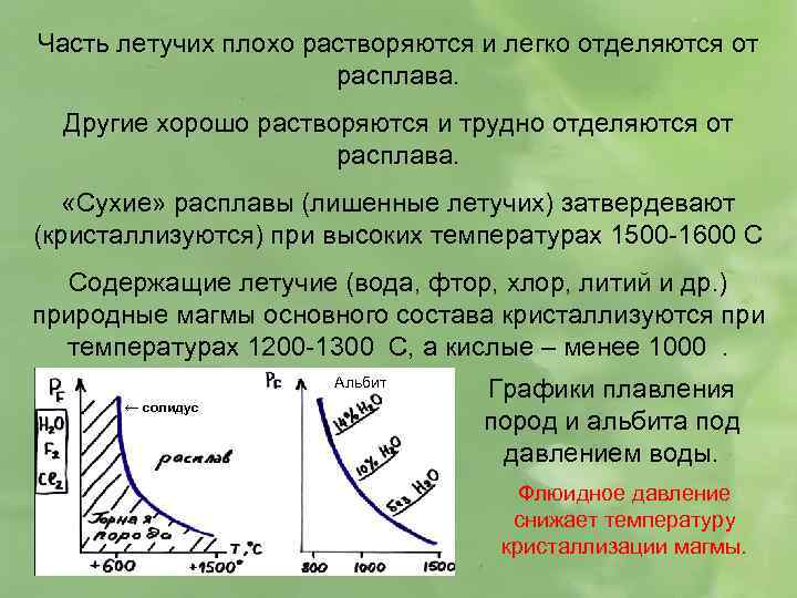 Часть летучих плохо растворяются и легко отделяются от расплава. Другие хорошо растворяются и трудно