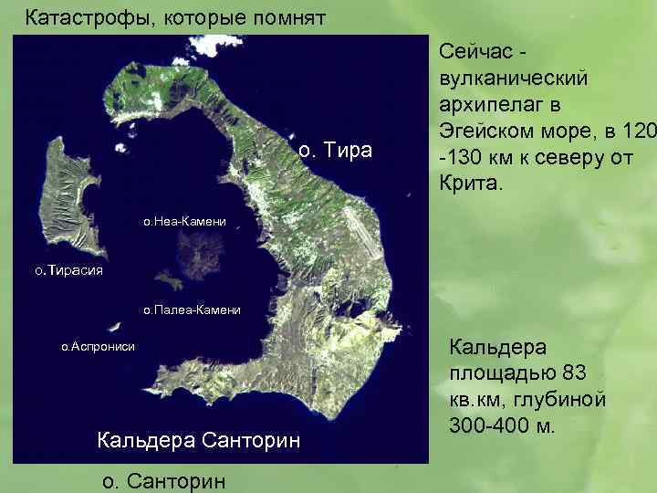 Катастрофы, которые помнят о. Тира Сейчас вулканический архипелаг в Эгейском море, в 120 -130