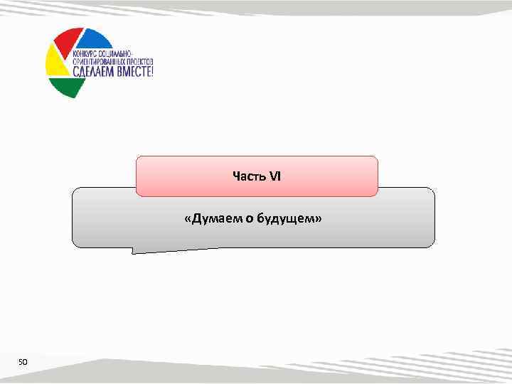 Часть VI «Думаем о будущем» 50 