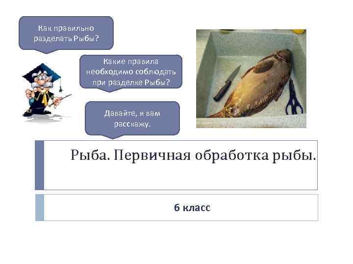 Как правильно разделать Рыбы? Какие правила необходимо соблюдать при разделке Рыбы? Давайте, я вам