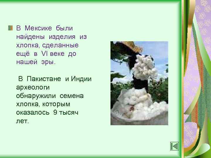 В Мексике были найдены изделия из хлопка, сделанные ещё в VI веке до нашей