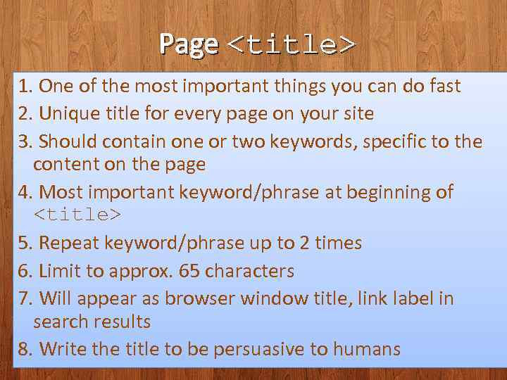 Page <title> 1. One of the most important things you can do fast 2.