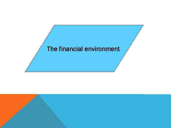 The financial environment 