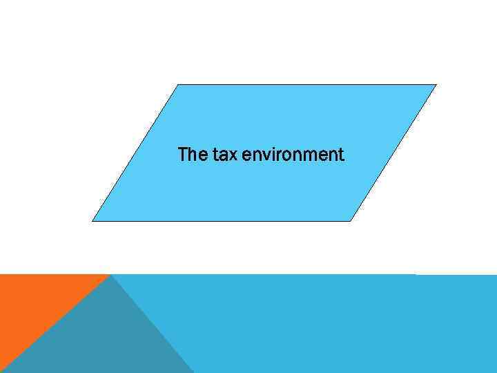 The tax environment 