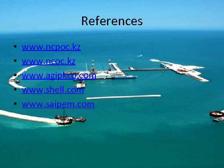 References • • • www. ncpoc. kz www. ncoc. kz www. agipkco. com www.