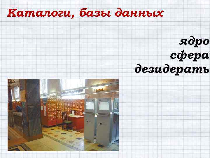 Каталоги, базы данных ядро сфера дезидераты 