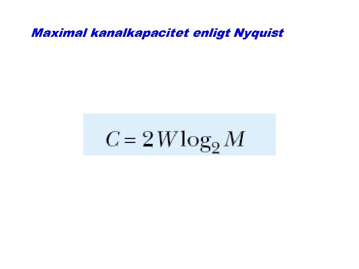 Maximal kanalkapacitet enligt Nyquist 